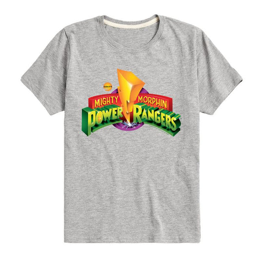 Boys' - Power Rangers - Retro Logo- Boy's Short Sleeve Tee Short Sleeve Graphic T-Shirt