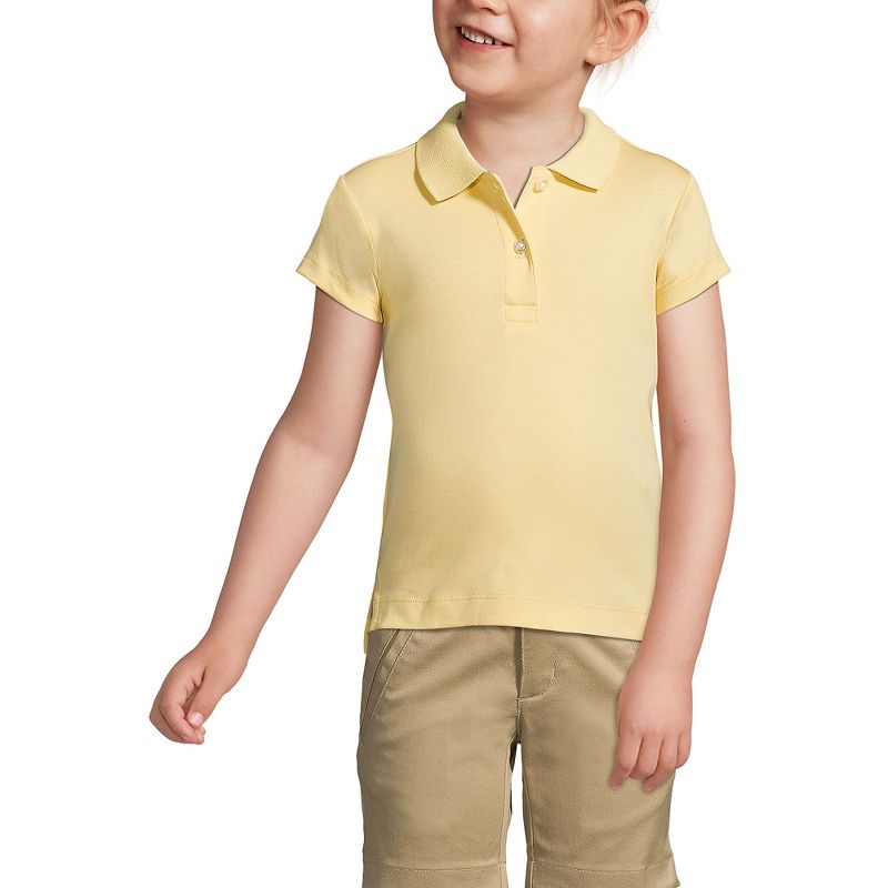 Lands' End School Uniform Kids Short Sleeve Feminine Fit Interlock Polo Shirt