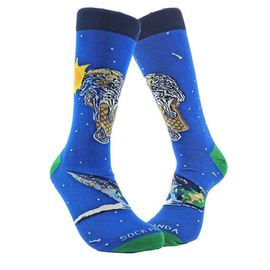 Ice Cream Cone Earth Socks from the Sock Panda (Men's or Tween Sizes)