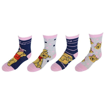 جوارب رياضية للأطفال من Textiel Trade بتصميم Winnie the Pooh Fun Day (عبوة من 4 قطع)