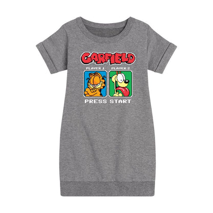Girls' - Garfield - Garfield Odie Game On Graphic Short Sleeve Fleece Dress