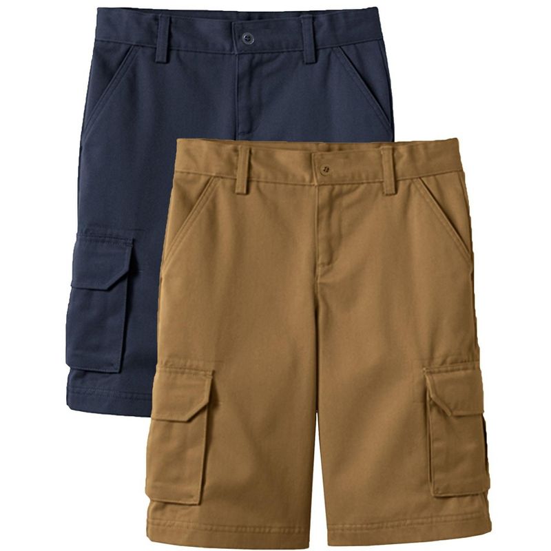 Galaxy Approved  Boy's Stretch Cotton Cargo Shorts-2 Pack
