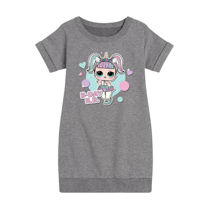 فستان صوف بأكمام قصيرة مطبوع عليه رسومات "مفاجأة لول!" للفتيات