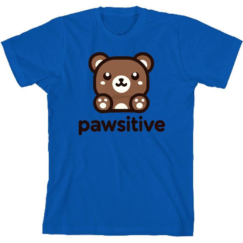 تي شيرت Pawsitive Bear Youth برقبة دائرية وأكمام قصيرة