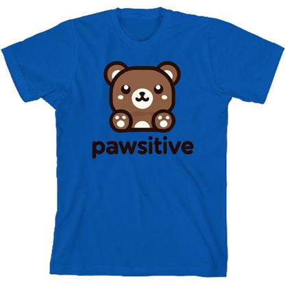 تي شيرت Pawsitive Bear Youth برقبة دائرية وأكمام قصيرة