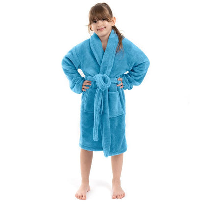 BC BARE COTTON Girls Shawl Robe Microfiber Plush Fleece Bathrobe