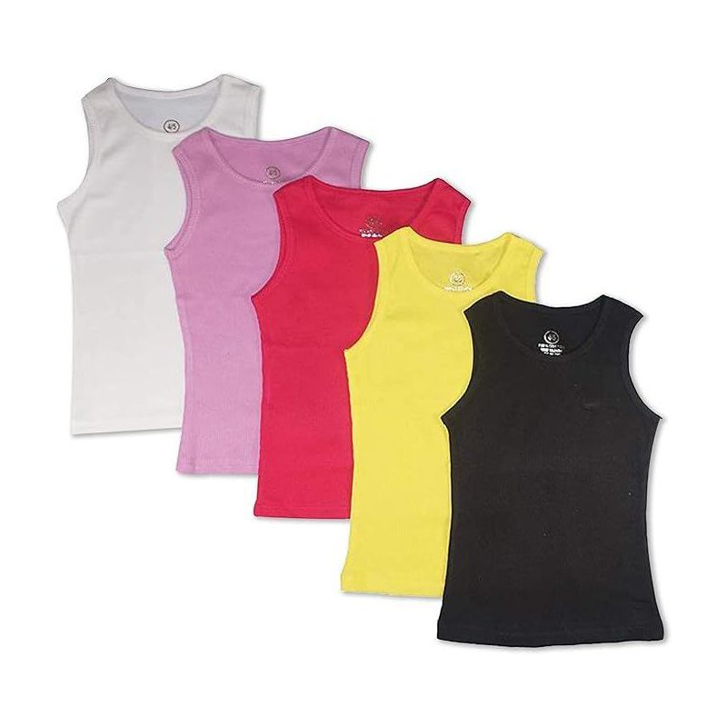 Studio 3 Little/Big Girls 5 Pack Everyday Wear Rib Knit Tank Tops