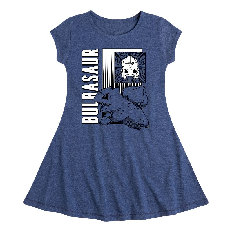 فستان بناتي - بوكيمون - معركة أنمي بولباسور - فستان مناسب وواسع بأكمام قصيرة