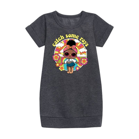 Girls' - LOL Surprise! - Catch Some Rays Graphic Short Sleeve Fleece Dress