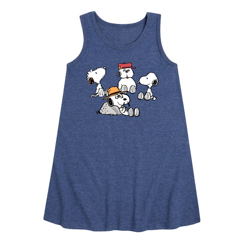 Girls' - Peanuts - Snoopy Siblings Graphic Sleeveless Aline Dress