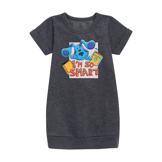 Girls' - Blue's Clues & You! - I'm So Smart Graphic Short Sleeve Fleece Dress