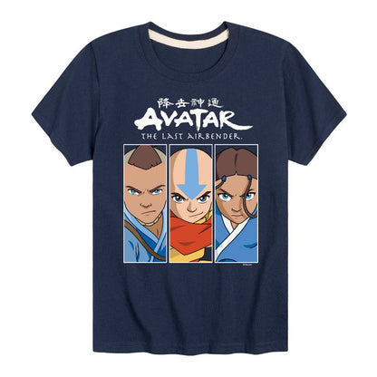 Boys' - Avatar: The Last Airbender - Aang Sokka Katara Trio Short Sleeve Graphic T-Shirt