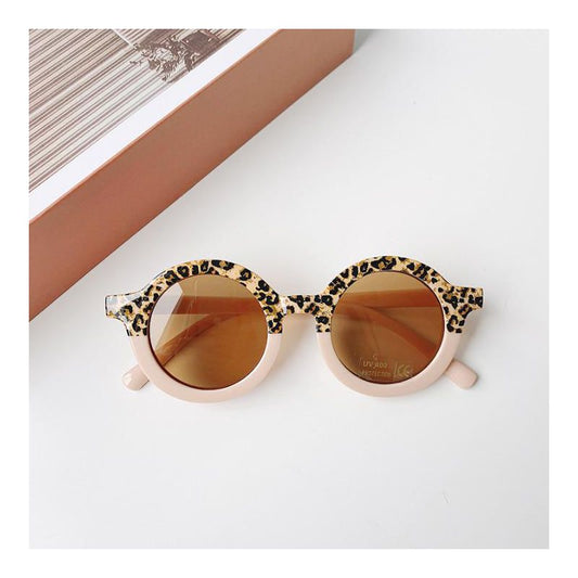 MyKids-Usa Girls Color Patchwork Design Round Frame Sunglasses