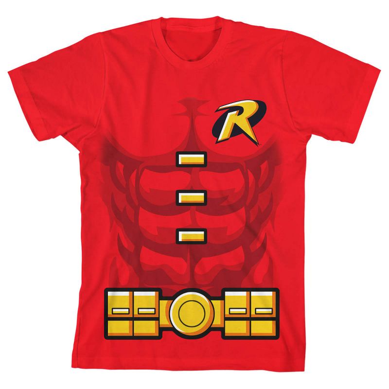 زي باتمان روبن للأولاد باللون الأحمر