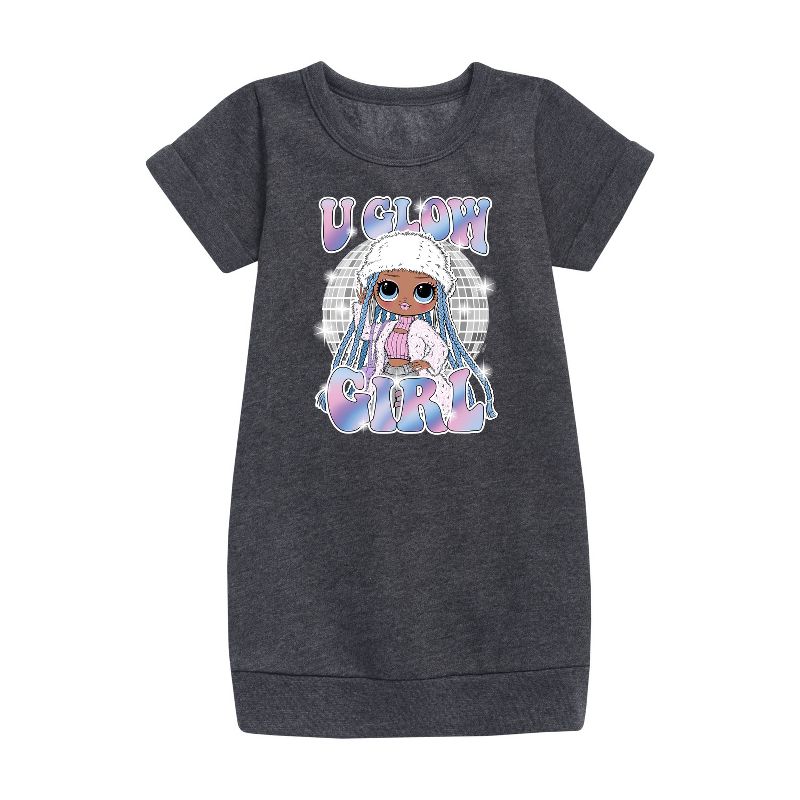 Girls' - LOL Surprise! - Winter Dolls Graphic Short Sleeve Fleece Dress