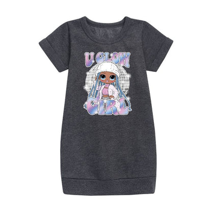 Girls' - LOL Surprise! - Winter Dolls Graphic Short Sleeve Fleece Dress