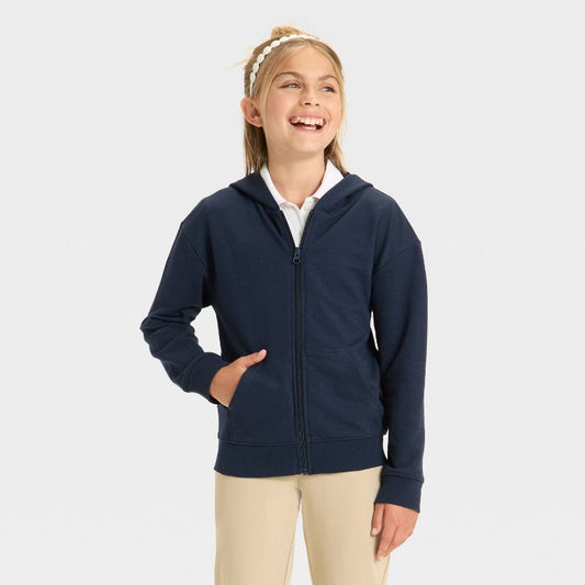 سويت شيرت بغطاء رأس وسحاب من قماش تيري الفرنسي للبنات - أزرق من Cat &amp; Jack™