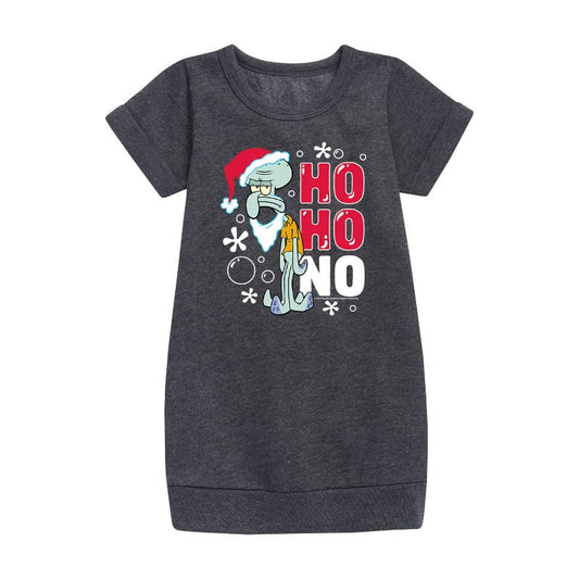 Girls' - SpongeBob SquarePants - Ho Ho No Graphic Short Sleeve Fleece Dress