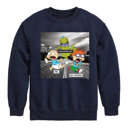 Boys' - Rugrats - Reptar Meme Graphic Long Sleeve Fleece Sweatshirt
