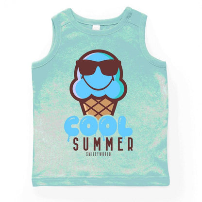 بلوزة شبابية بدون أكمام زرقاء من The Juniper Shop SmileyWorld بتصميم آيس كريم صيفي رائع