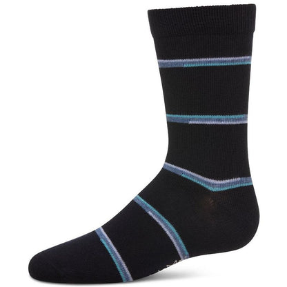 Memoi Spacedye Stripe Boys Cotton Blend Crew Sock