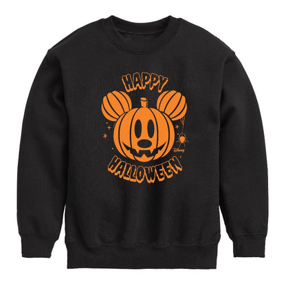 Boys' - Disney - Mickey Pumpkin Graphic Long Sleeve Fleece Sweatshirt
