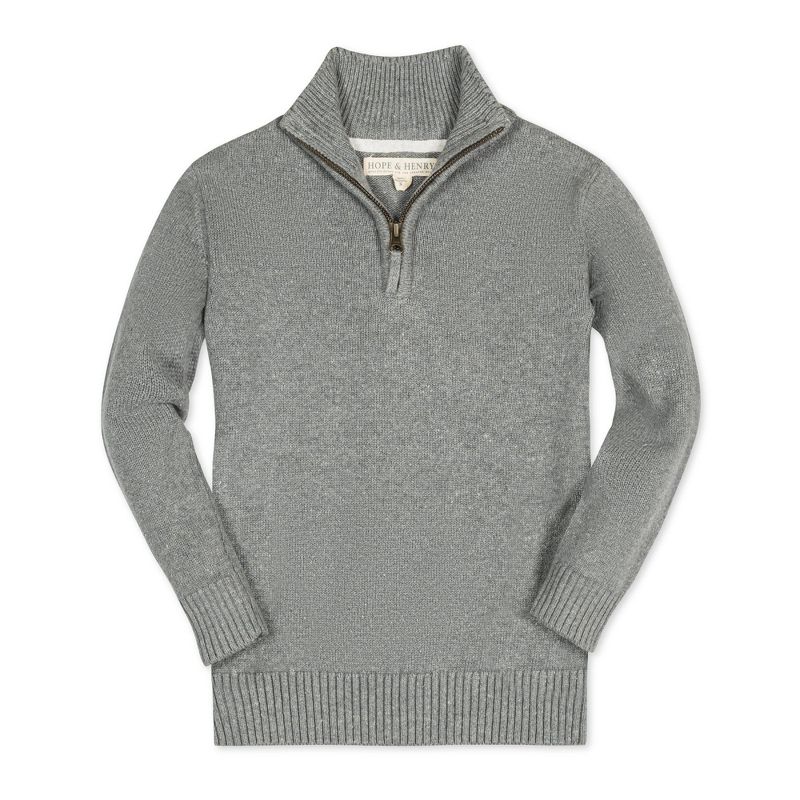 Hope & Henry Boys'  Long Sleeve Half Zip Pullover Sweater, Kids