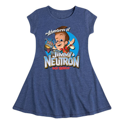 Girls' - Jimmy Neutron - Boy Genius Fit & Flair Cap Sleeve Dress