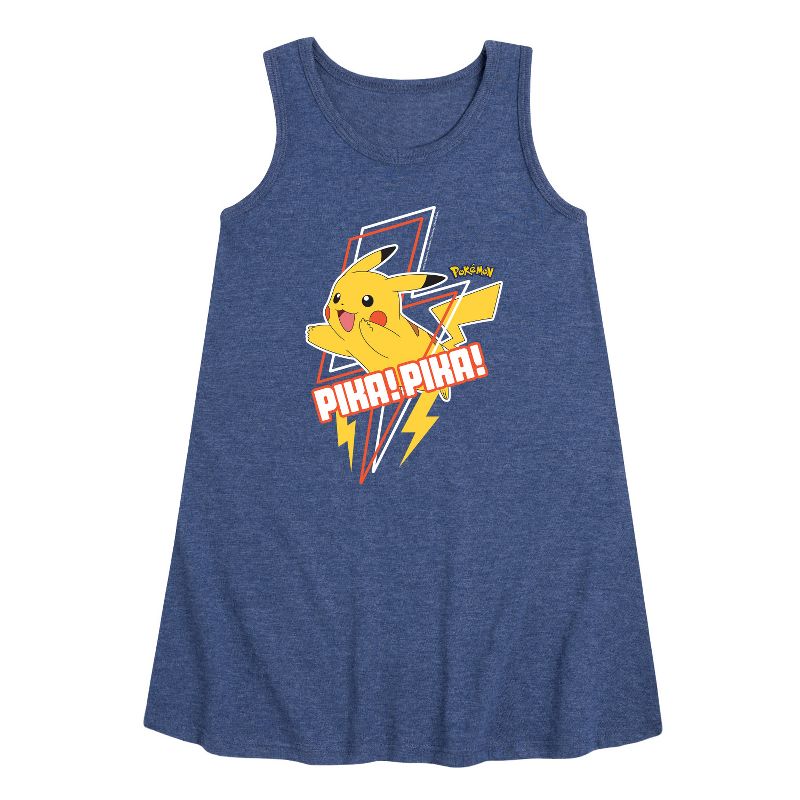 Girls' - Pokémon - Team Pikachu Graphic Sleeveless Aline Dress