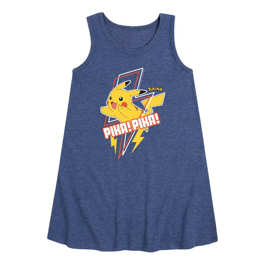 Girls' - Pokémon - Team Pikachu Graphic Sleeveless Aline Dress