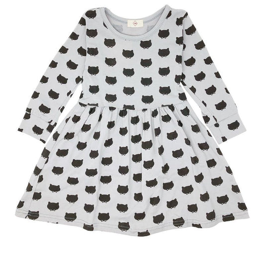 Wrapables Girls Casual Long Sleeved Cats Dress