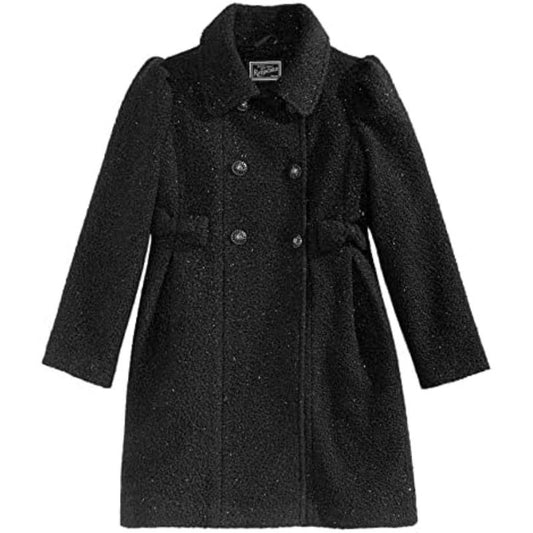 Rothschild Big Girls' Faux Wool Sparkle Bow Dress Coats