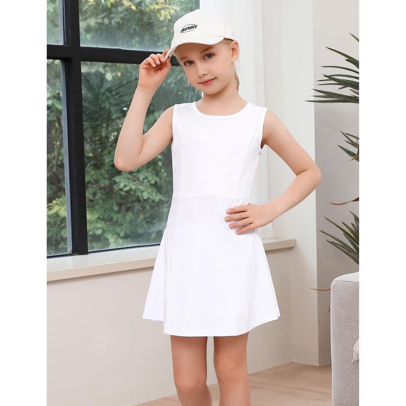 Girls Tennis Golf Dress Outfit Sleeveless Tank Top and Skorts Sets Sport Skirt with Shorts