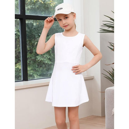 Girls Tennis Golf Dress Outfit Sleeveless Tank Top and Skorts Sets Sport Skirt with Shorts