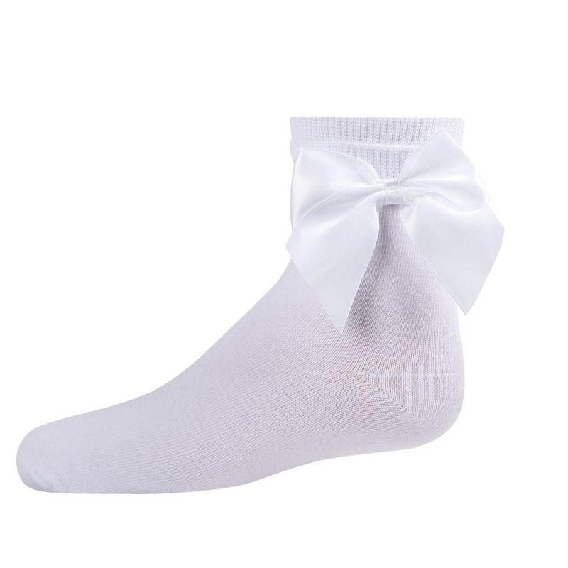 Memoi Girls' Silky Side Bow Anklet Socks