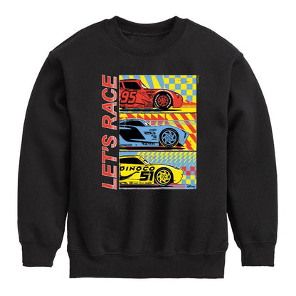 Boys' - Cars - Lets Race Graphic Long Sleeve Fleece Sweatshirt