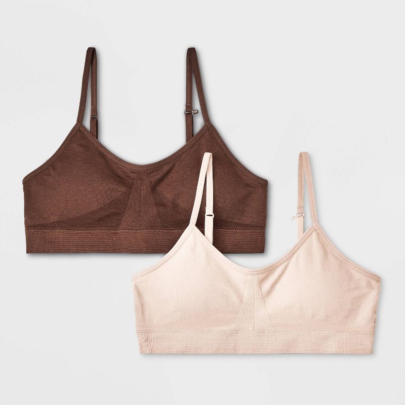 Girls' Solid 2pk Seamless Bra - art class™