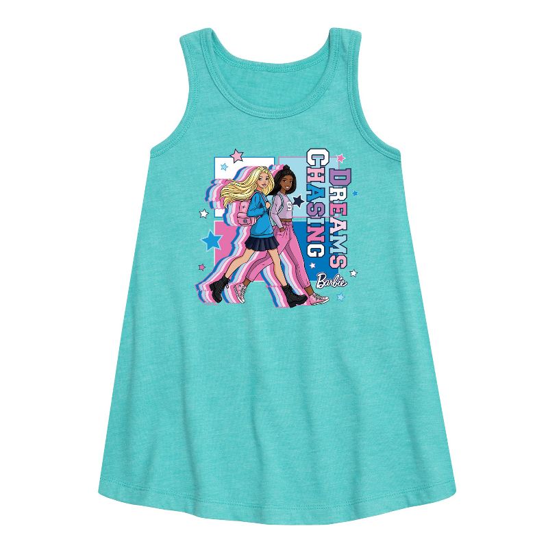 Girls' - Barbie - Chasing Dreams Graphic Sleeveless Aline Dress