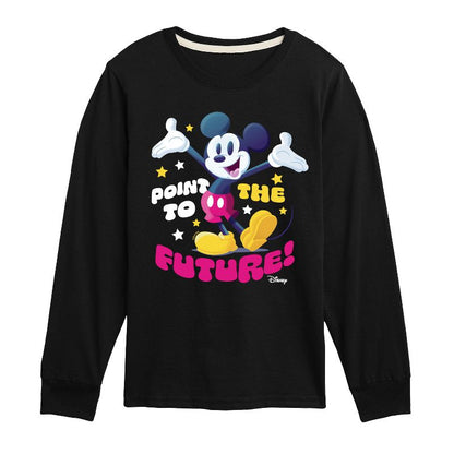 Boys' - Disney - Mickey Point To The Future Long Sleeve Graphic T-Shirt