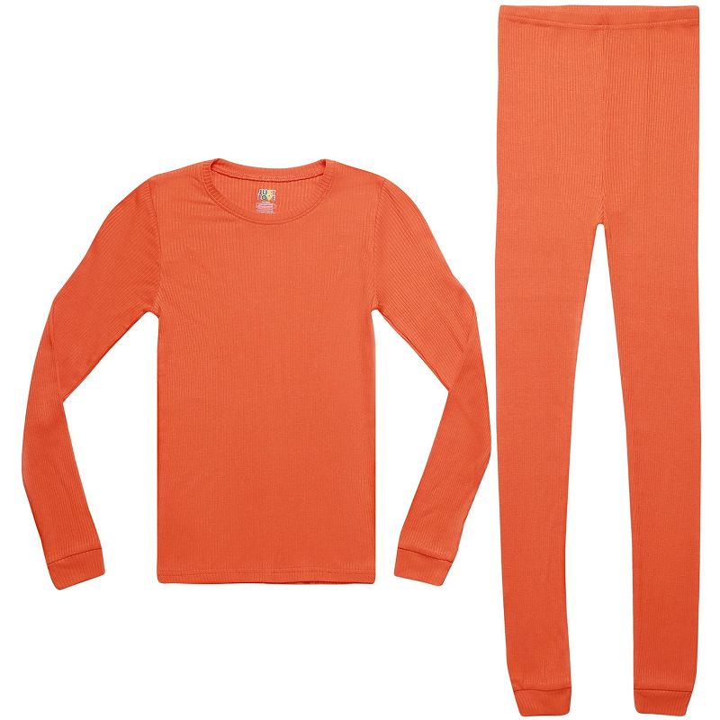 Just Love Girls Solid Pajama Sets - Snug Fitting Ribbed PJ Tops & Bottoms for Girls