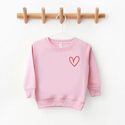The Juniper Shop Embroidered Hand Drawn Heart Toddler Graphic Sweatshirt