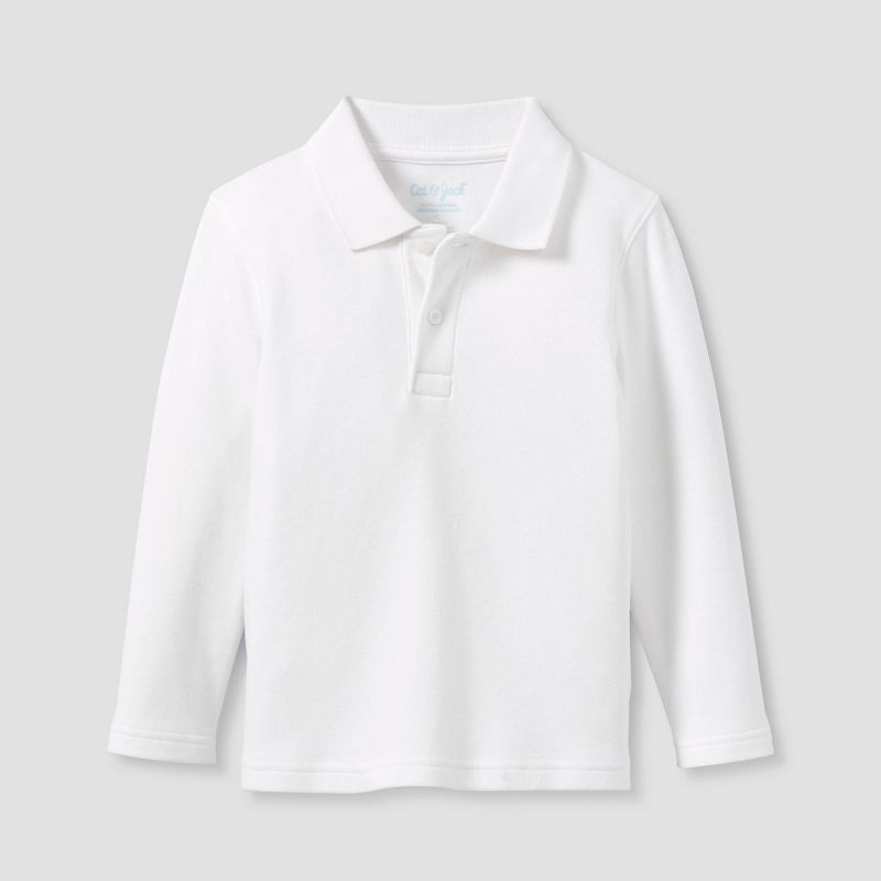 Toddler Boys' Long Sleeve Interlock Uniform Polo Shirt - Cat & Jack™
