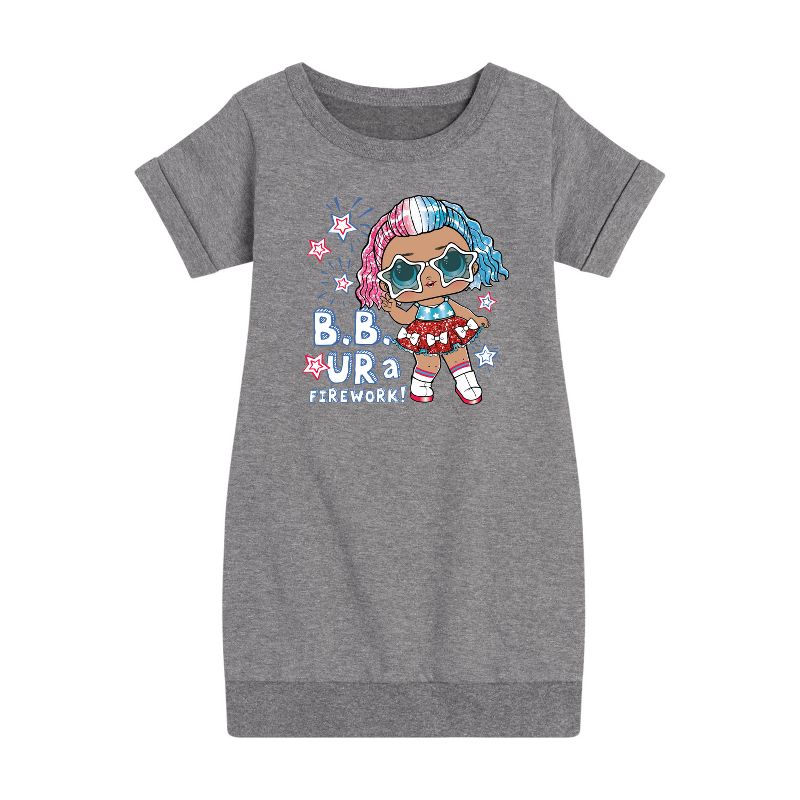 Girls' - LOL Surprise! - 4th of July Graphic Short Sleeve Fleece Dress