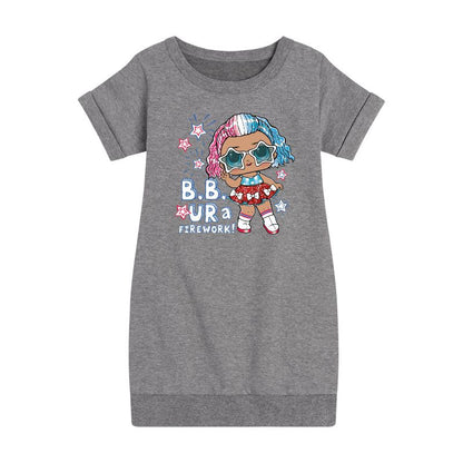 Girls' - LOL Surprise! - 4th of July Graphic Short Sleeve Fleece Dress