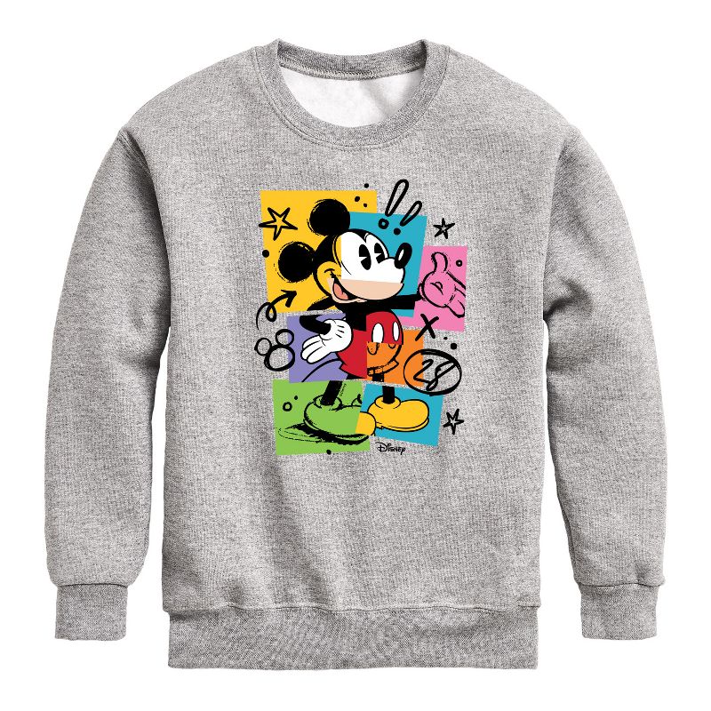 Boys' - Disney - Mickey Sketch Graphic Long Sleeve Fleece Sweatshirt