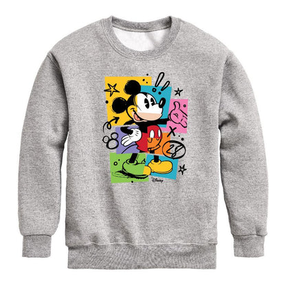 Boys' - Disney - Mickey Sketch Graphic Long Sleeve Fleece Sweatshirt