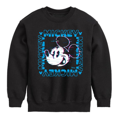 Boys' - Disney - 8 Bit Mickey Name Square Graphic Long Sleeve Fleece Sweatshirt