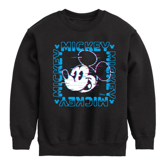 Boys' - Disney - 8 Bit Mickey Name Square Graphic Long Sleeve Fleece Sweatshirt