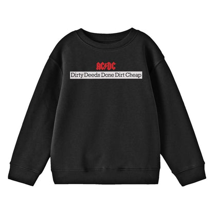 ACDC Dirty Deeds Done Dirt Cheap Youth Black Crew Neck Sweatshirt
