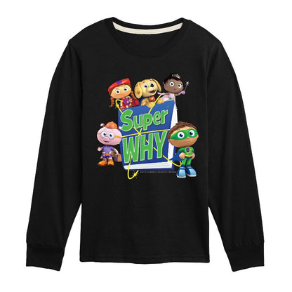 تي شيرت جرافيكي بأكمام طويلة من Super Why - للأولاد - Whyatt And Friends